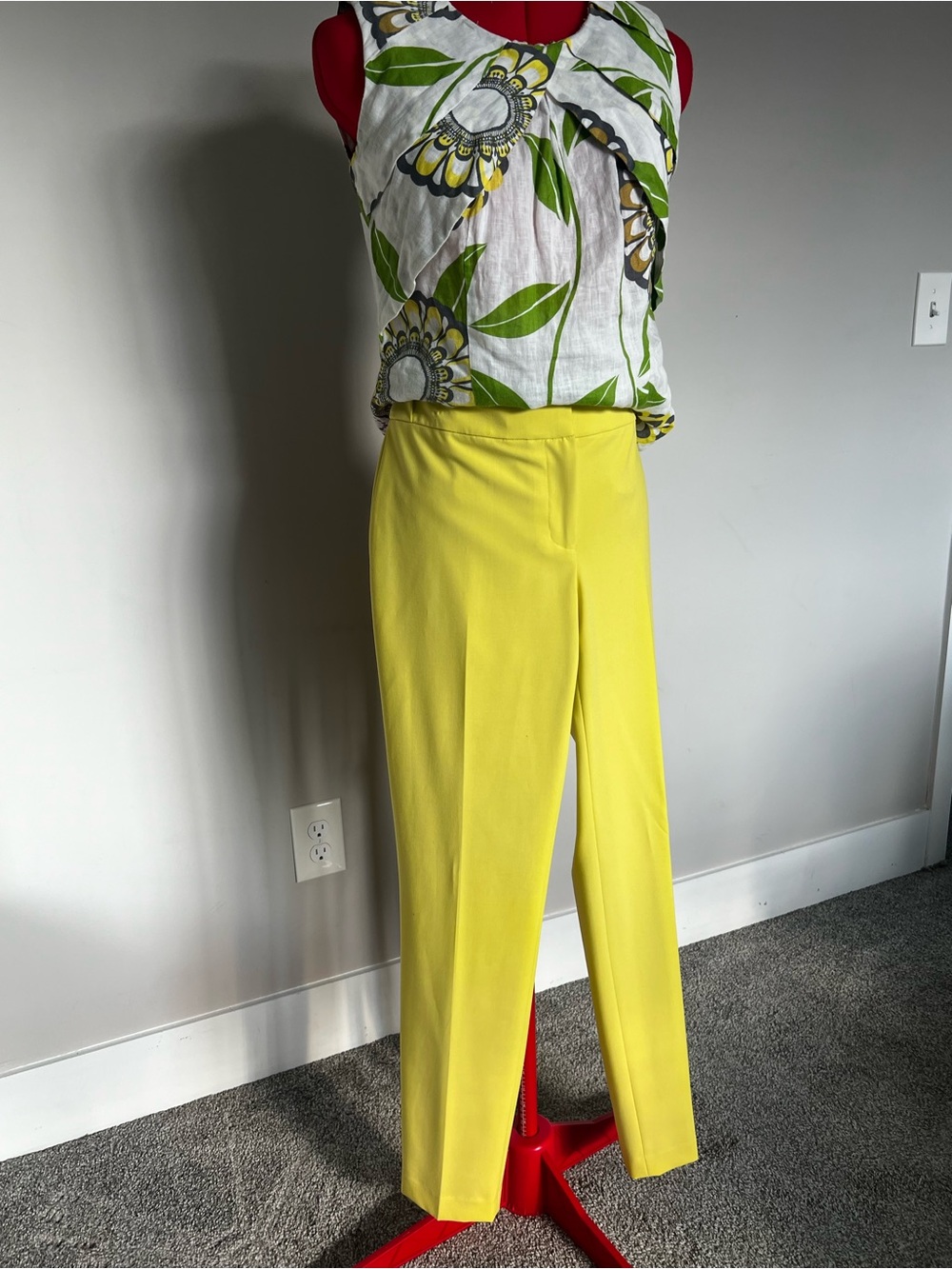 Calvin Klein Bright Yellow Slim Ponte Ankle Pants - Picture 14 of 16